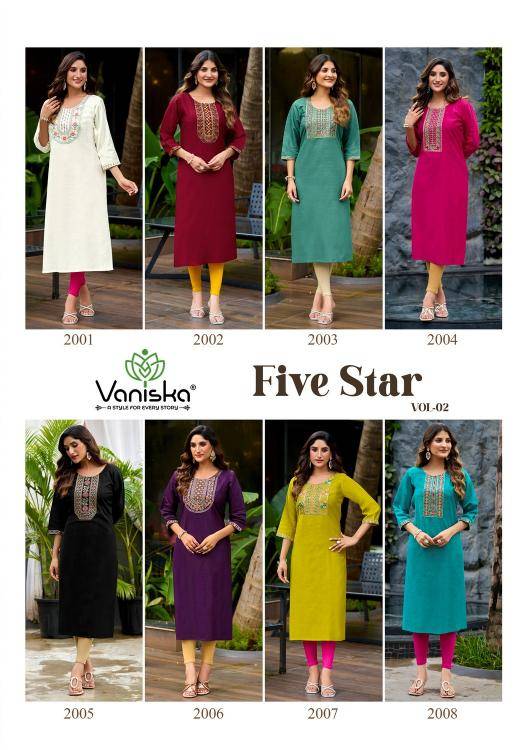 Vaniska five star vol 2 kurti wholesale market delhi