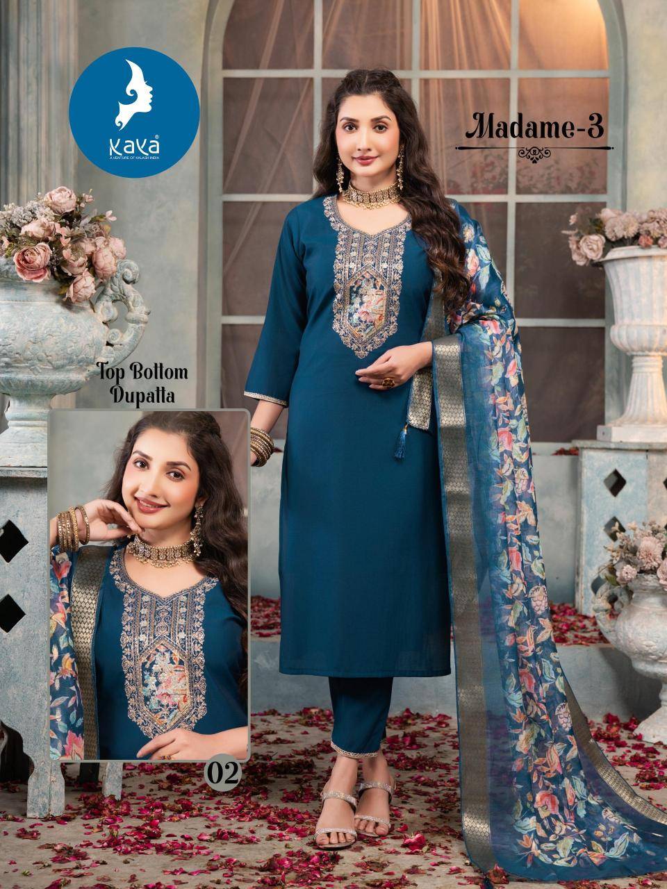 Kaya madame 3 kurti wholesale in india