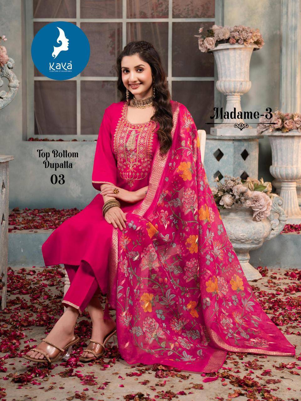 Kaya madame 3 kurti wholesale in india