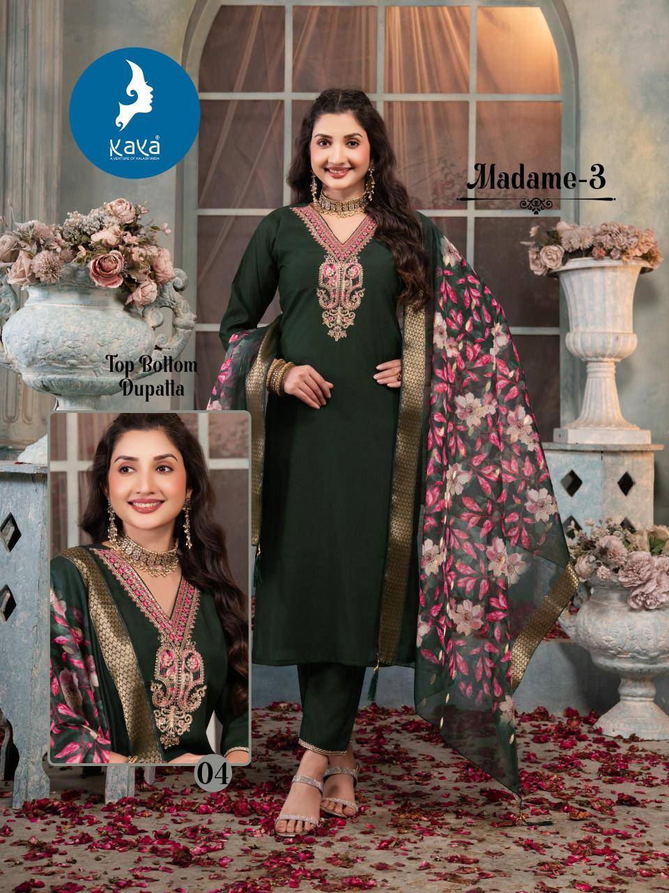 Kaya madame 3 kurti wholesale in india
