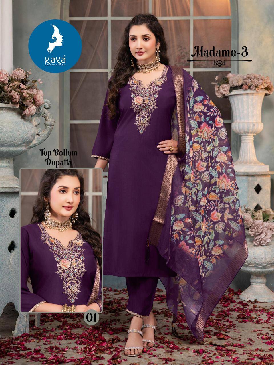 Kaya madame 3 kurti wholesale in india