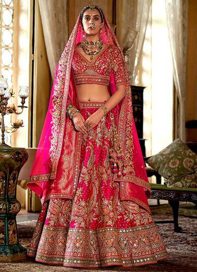Pink Tone Silk Sequin Work Wedding Wear Lehenga choli manufacturers in Surat