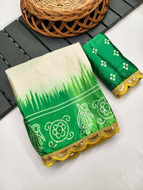 Akshara gajji silk colourful bandhej print indian saree wholesale market