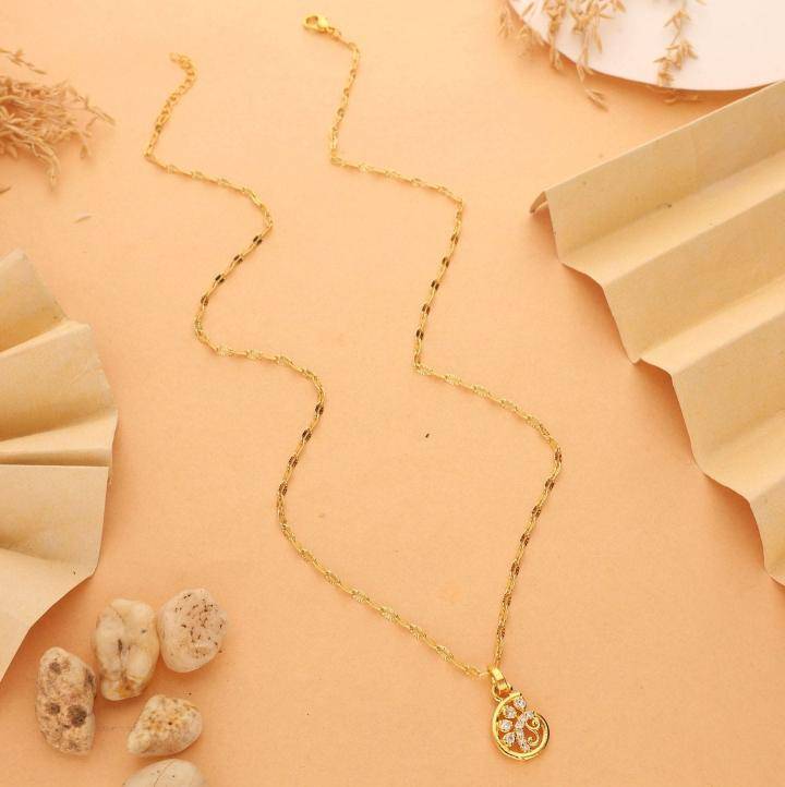 Micro gold polish chain pendant CP649 Costume jewelry supplier in Ahmedabad