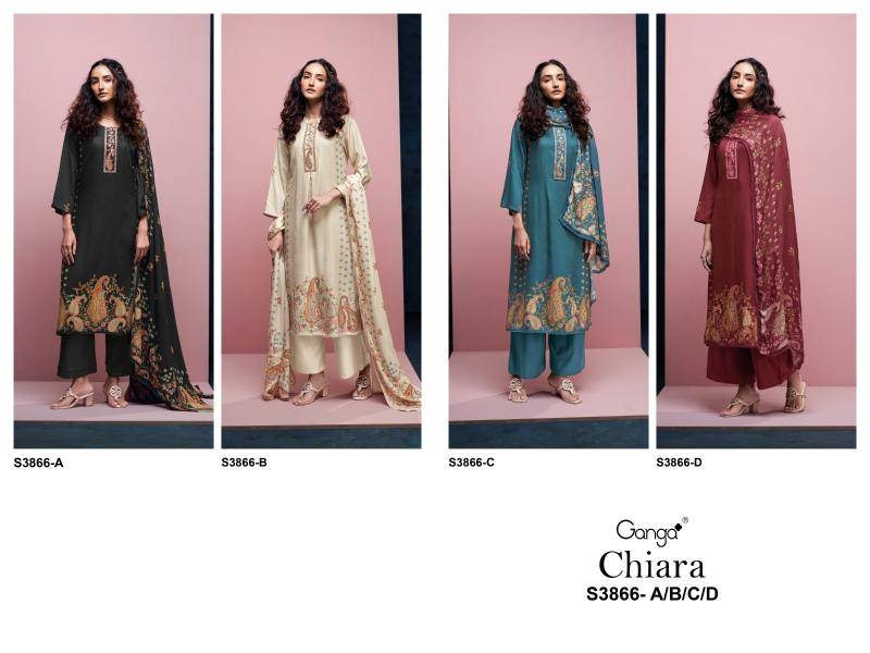 Ganga chiara 3866 wholesale dress material market in gujarat