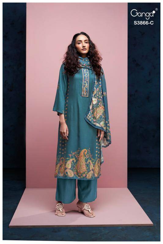 Ganga chiara 3866 wholesale dress material market in gujarat