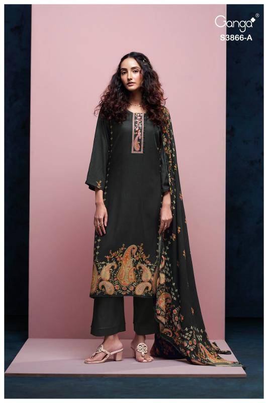 Ganga chiara 3866 wholesale dress material market in gujarat