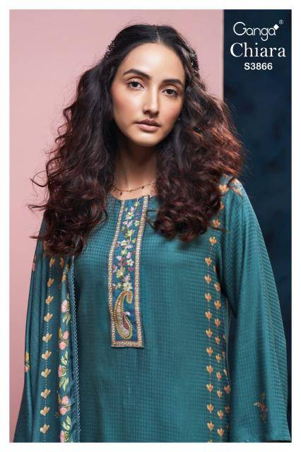 Ganga chiara 3866 wholesale dress material market in gujarat