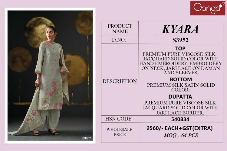 Ganga kyara 3952 dress material wholesale ahmedabad