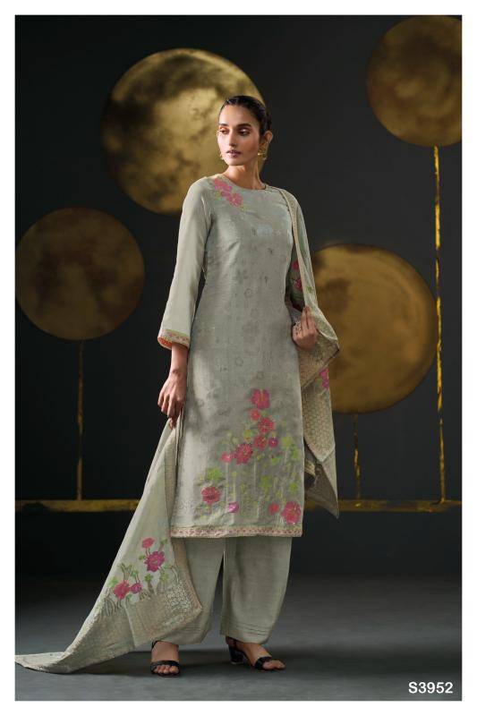 Ganga kyara 3952 dress material wholesale ahmedabad