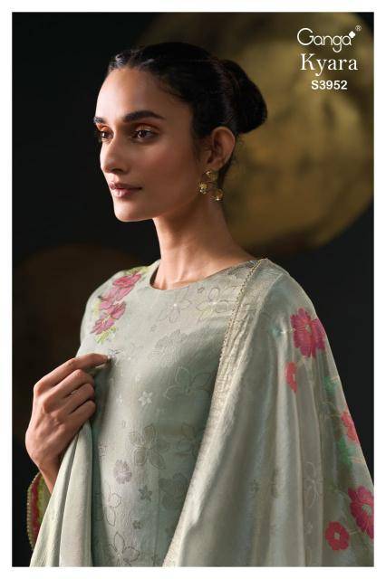 Ganga kyara 3952 dress material wholesale ahmedabad