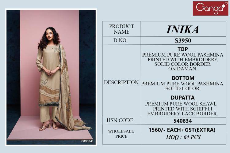 Ganga inika 3950 hyderabad dress material wholesale market
