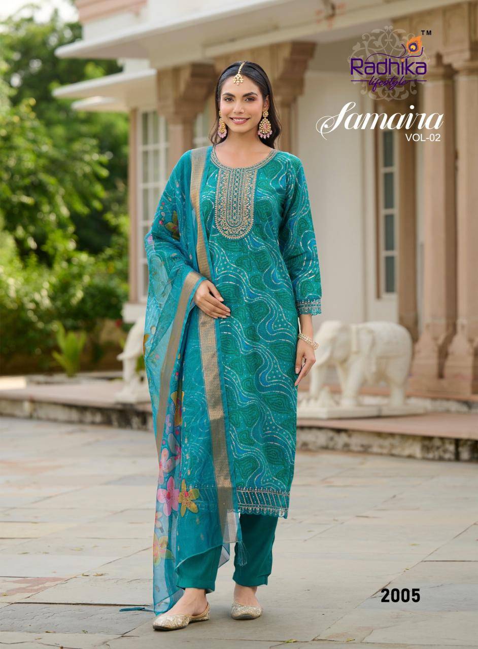 Radhika lifestyle samaira vol 2 ladies kurti wholesale market in hyderabad
