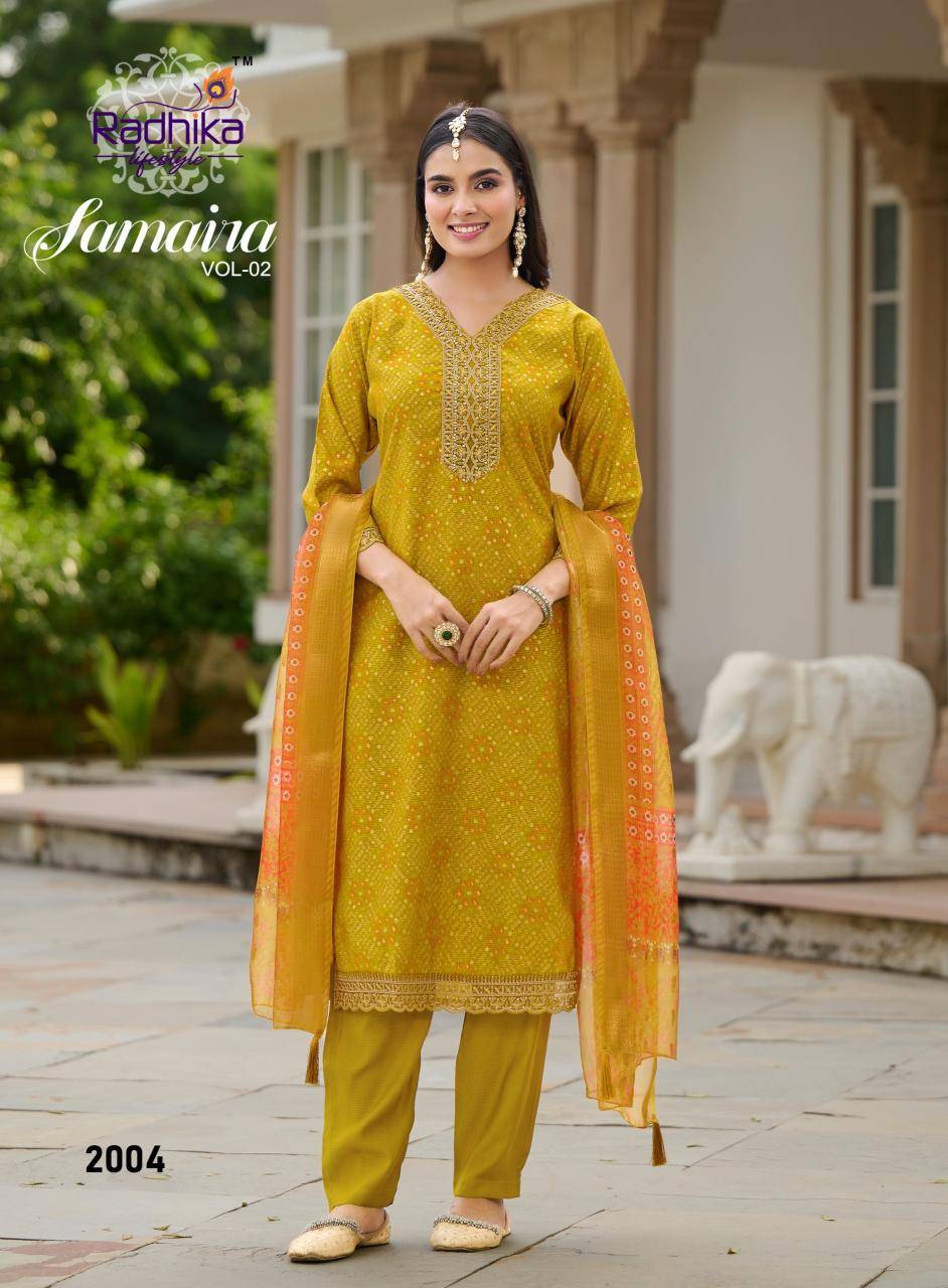 Radhika lifestyle samaira vol 2 ladies kurti wholesale market in hyderabad