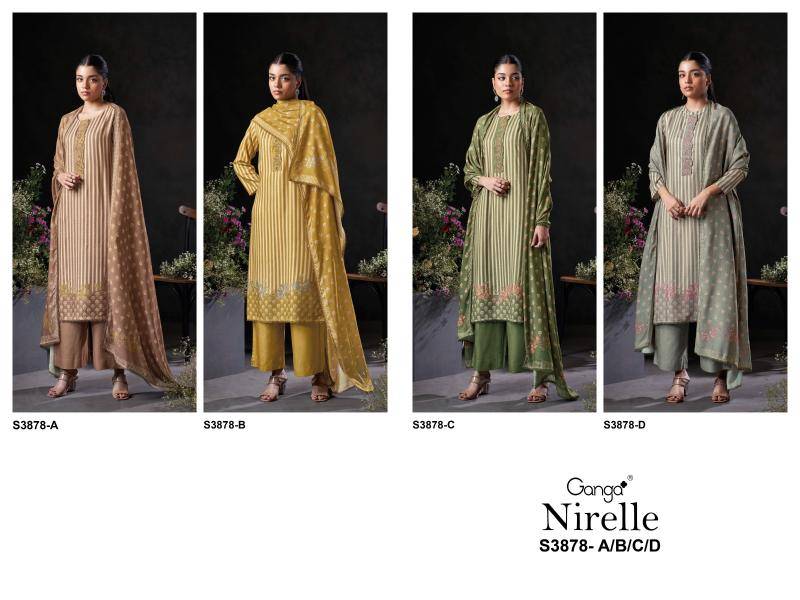 Ganga nirelle 3878 Dress material in Surat at wholesale price