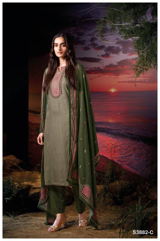 Ganga zarina 3882 Surat dress material wholesale price list