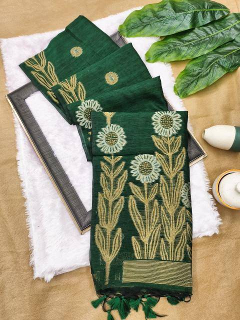 Akshara soft jute linen silk Saree manufacturers and exporters