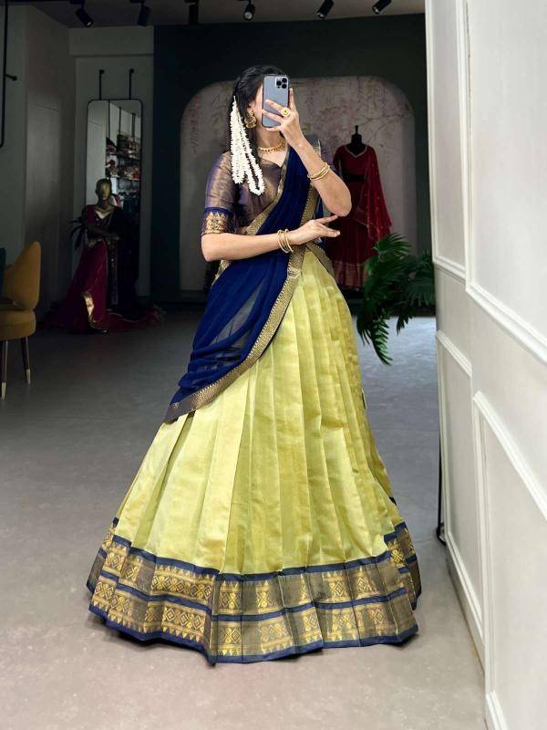 Suvarna kanchipuram Light Green Wholesale Lehenga Choli Market