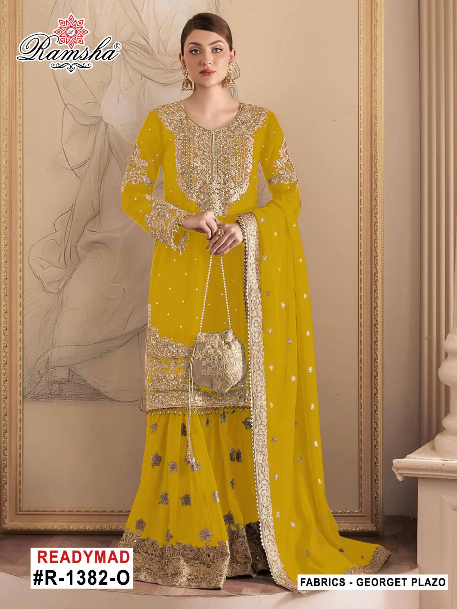 Ramsha R 1382 M To P Georgette Salwar suit wholesale suppliers