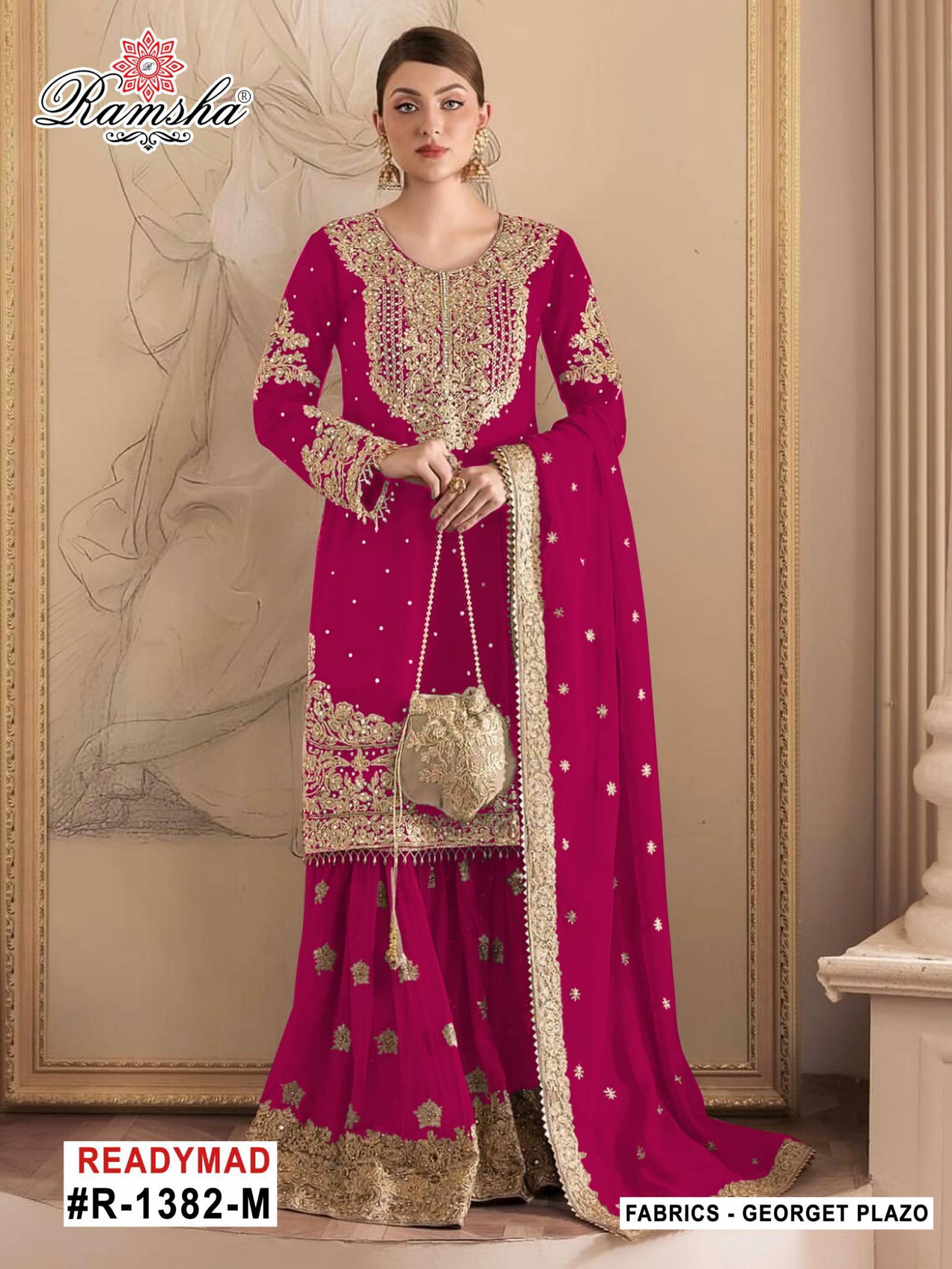 Ramsha R 1382 M To P Georgette Salwar suit wholesale suppliers