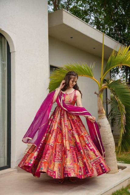 Adhya 1387 chaaya pink anarkali set Kurtis manufacturers in Delhi