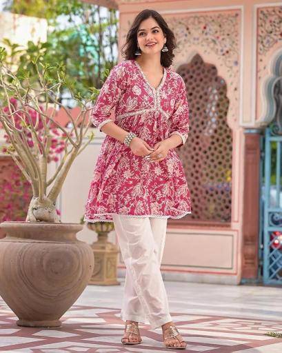 Adhya mirror work short top Kurti exporters in Delhi