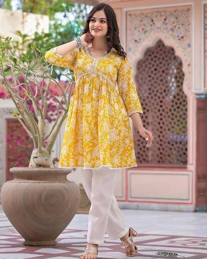 Adhya mirror work short top Kurti exporters in Delhi