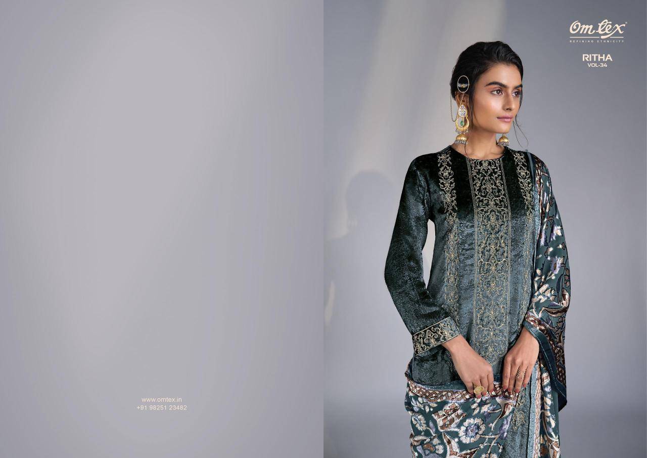 Omtex ritha vol 34 Wholesale dress materials manufacturers in Kolkata