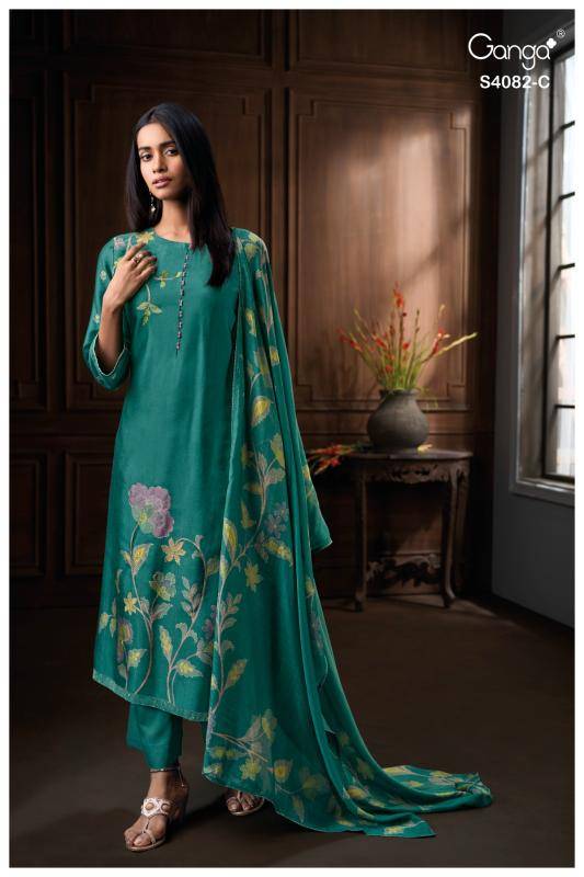 Ganga firanya 4082 wholesale dress materials in hyderabad