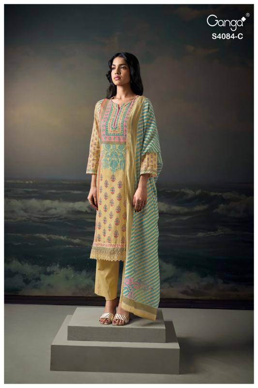 Ganga wyetta 4084 Bulk dress fabrics in Ahmedabad