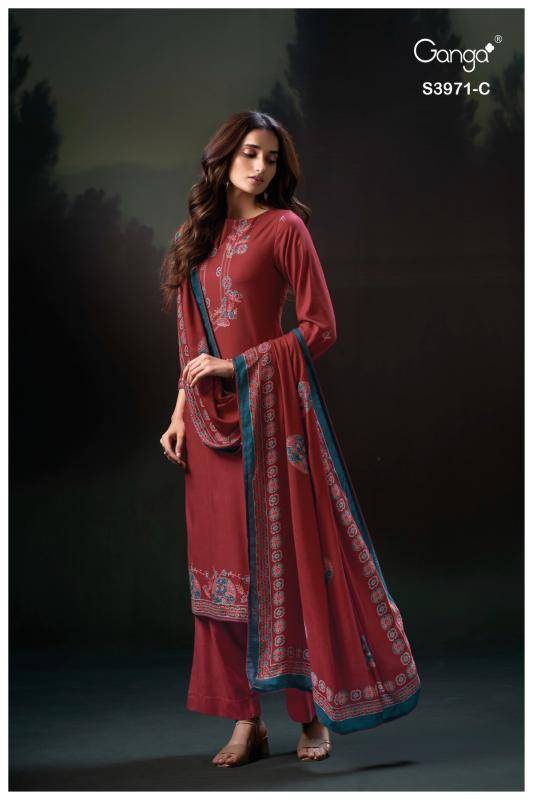 Ganga evani 3971 Affordable dress materials in Ahmedabad