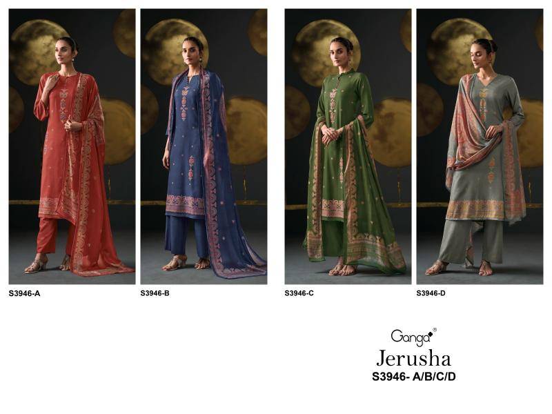 Ganga jerusha 3946 Fancy dress material wholesale in Ahmedabad