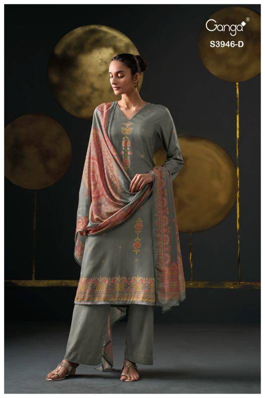 Ganga jerusha 3946 Fancy dress material wholesale in Ahmedabad