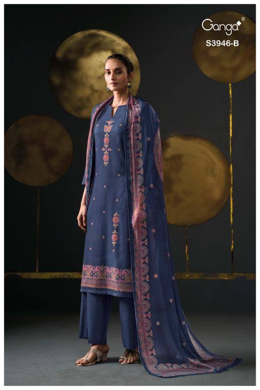 Ganga jerusha 3946 Fancy dress material wholesale in Ahmedabad