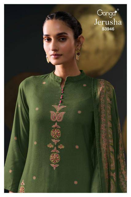 Ganga jerusha 3946 Fancy dress material wholesale in Ahmedabad