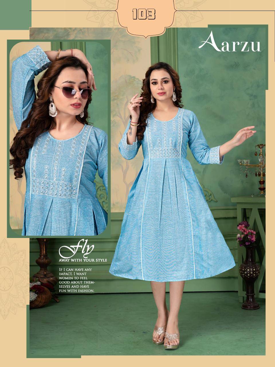 FT aarzu d flex Wholesale Kurtis for Resale