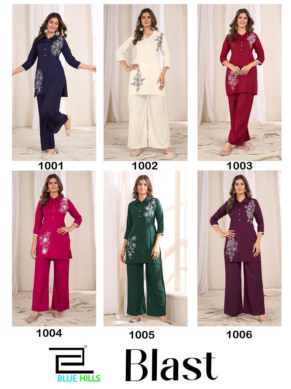 Blue hills blast coord set  Kurtis wholesale price in India