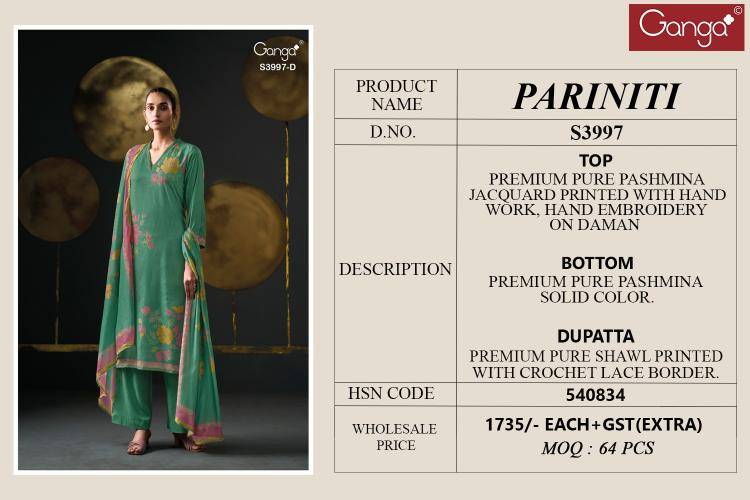 Ganga pariniti 3997 Dress material wholesalers in Kolkata