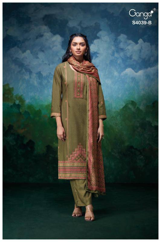 Ganga anara 4039 Wholesale dress material suppliers in Ahmedabad