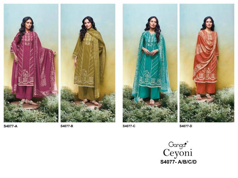Ganga ceyoni 4077 Wholesale dress material suppliers in Gujarat
