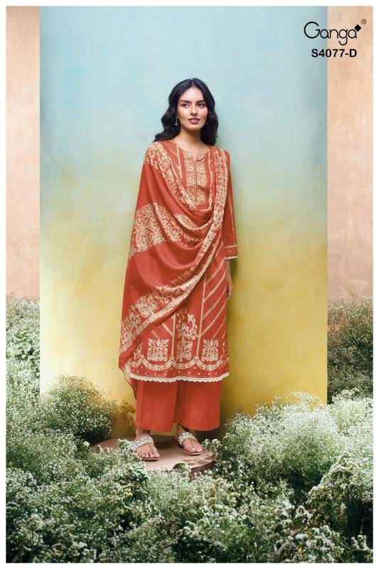 Ganga ceyoni 4077 Wholesale dress material suppliers in Gujarat