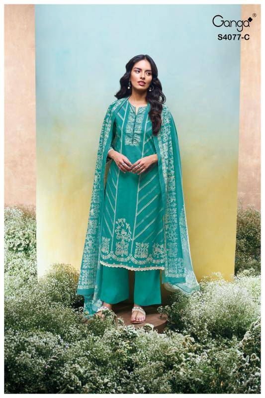 Ganga ceyoni 4077 Wholesale dress material suppliers in Gujarat