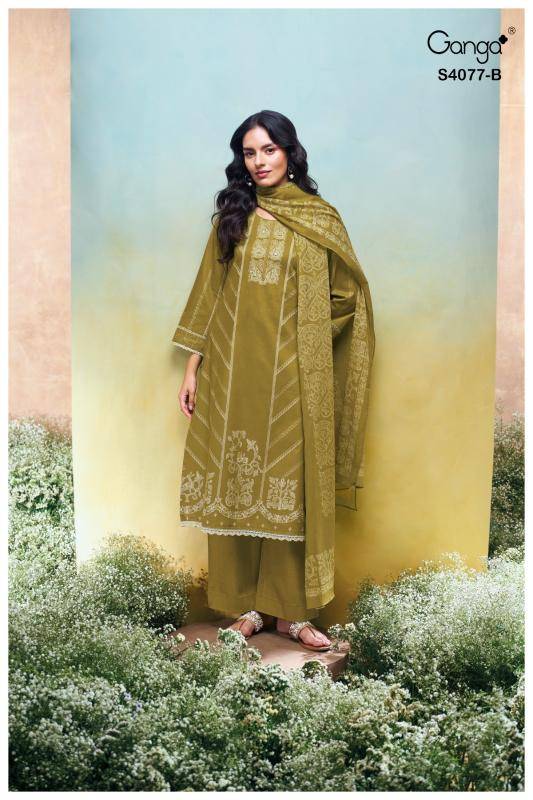 Ganga ceyoni 4077 Wholesale dress material suppliers in Gujarat