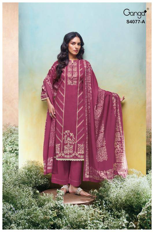 Ganga ceyoni 4077 Wholesale dress material suppliers in Gujarat
