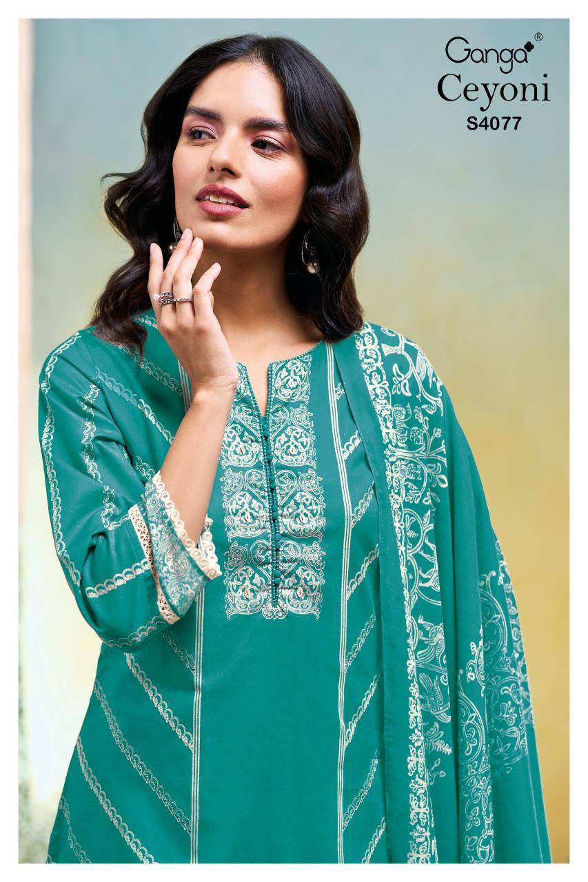Ganga ceyoni 4077 Wholesale dress material suppliers in Gujarat