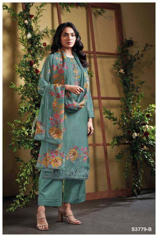 Ganga aqsa 3779 Designer dress material suppliers in Mumbai