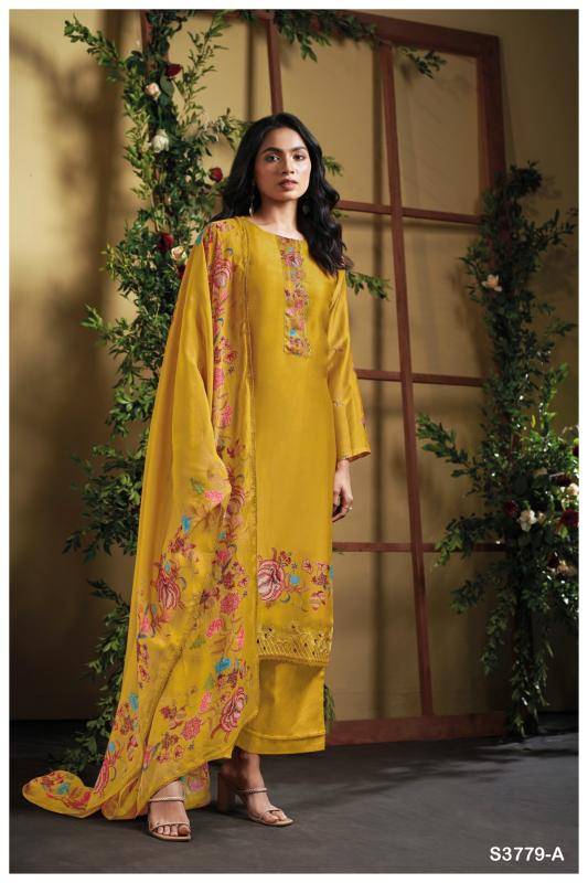 Ganga aqsa 3779 Designer dress material suppliers in Mumbai