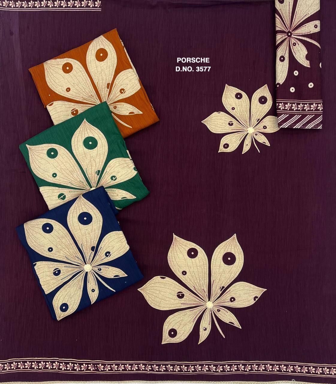 Bipson prints porsche 3577 Wedding dress material wholesalers in Mumbai