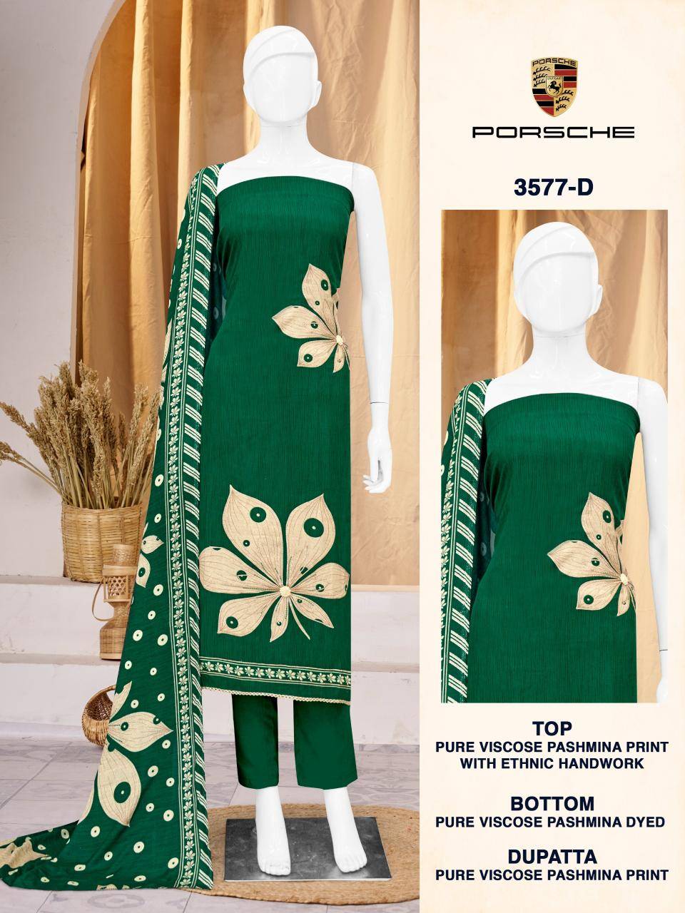 Bipson prints porsche 3577 Wedding dress material wholesalers in Mumbai