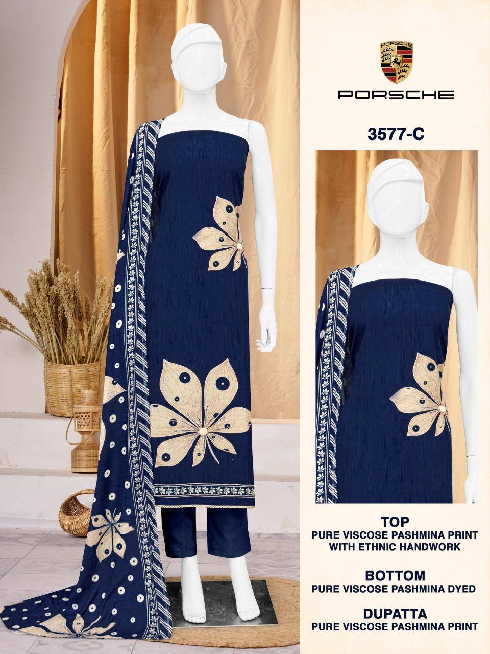 Bipson prints porsche 3577 Wedding dress material wholesalers in Mumbai